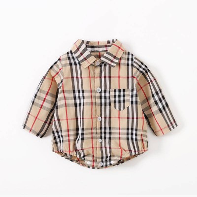 Baby Clothes Spring/autumn Cotton Newborn Boys Plaid Baby Clothes